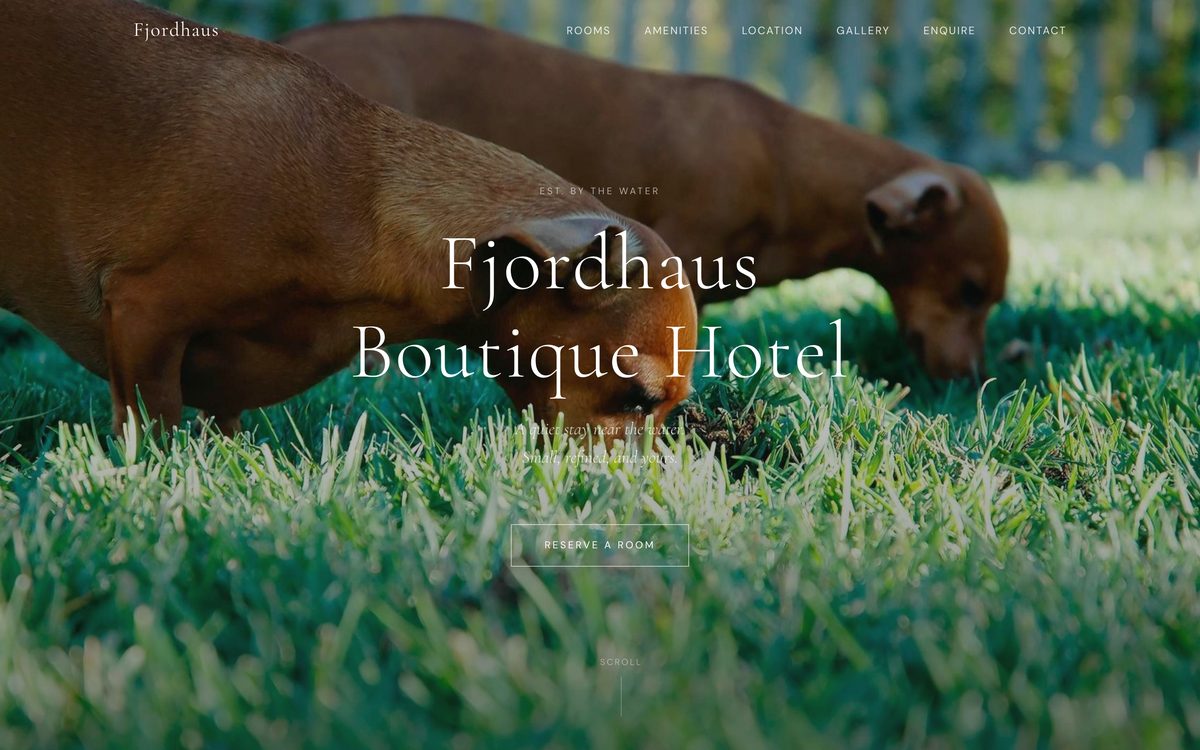 Fjordhaus Boutique Hotel website - Hotels example built with Semalt AI