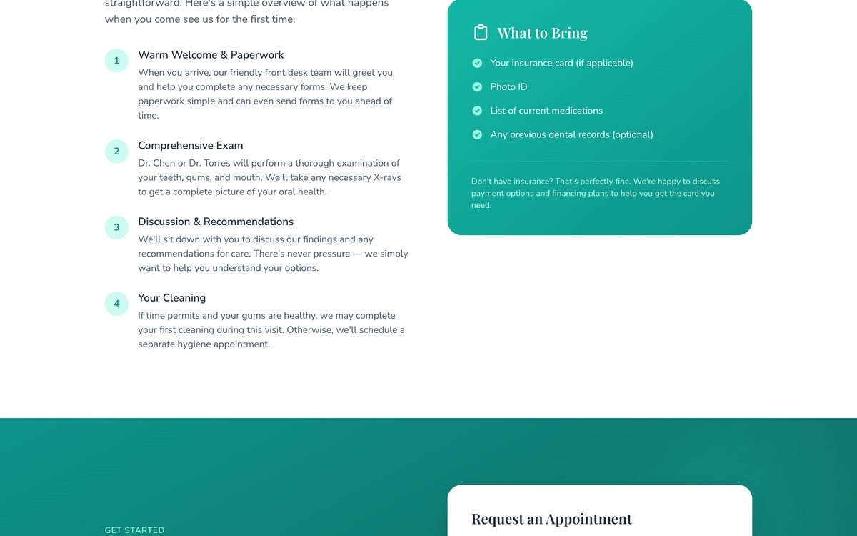 Riverside Dental Care website - Medical & Health example built with Semalt AI